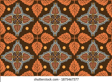 Indonesian batik motifs with very distinctive plant patterns