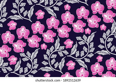Indonesian batik motifs with very distinctive plant patterns