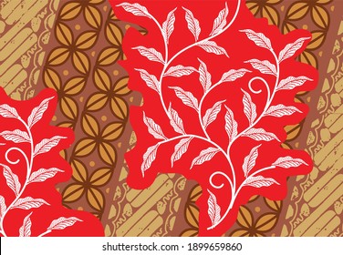 Indonesian batik motifs with very distinctive plant patterns