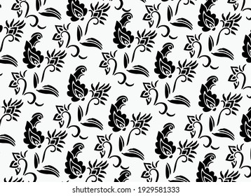 Indonesian batik motifs with very distinctive plant patterns