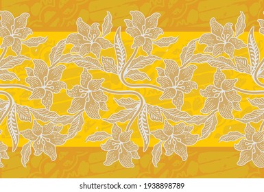 Indonesian batik motifs with very distinctive plant patterns