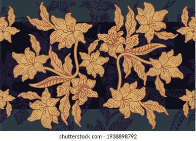 Indonesian batik motifs with very distinctive plant patterns