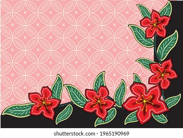 Indonesian batik motifs with very distinctive plant patterns