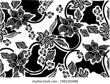 Indonesian batik motifs with very distinctive, exclusive plant patterns. vector EPS 10