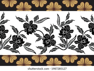 Indonesian batik motifs with very distinctive, exclusive plant patterns. vector EPS 10