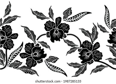 Indonesian batik motifs with very distinctive, exclusive plant patterns. vector EPS 10