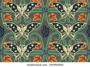 Indonesian batik motifs with very distinctive patterns. exclusive backgrounds. Vector Eps 10