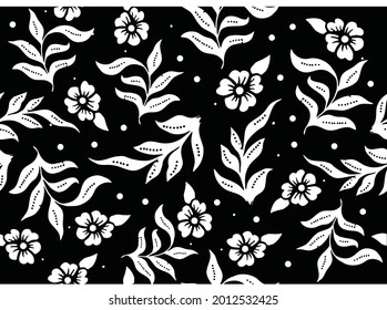 Indonesische Batik-Motive mit sehr markanten, exklusiven Pflanzenmustern. Vektor EPS10