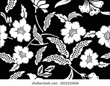 Indonesian batik motifs with very distinctive, exclusive plant patterns. vector EPS 10