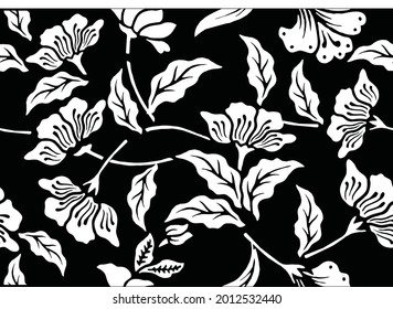 Indonesian batik motifs with very distinctive, exclusive plant patterns. vector EPS 10