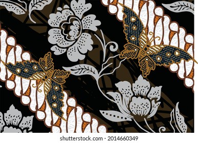 Indonesian batik motifs with very distinctive flower patterns. exclusive backgrounds. Vector Eps 10