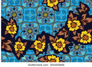 Indonesian batik motifs with very distinctive, exclusive plant patterns. vector EPS 10