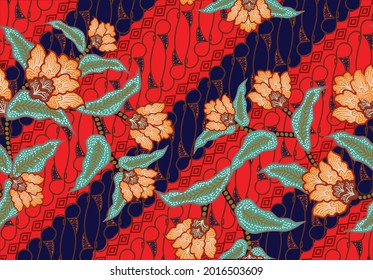 Indonesian batik motifs with very distinctive, exclusive plant patterns. vector EPS 10