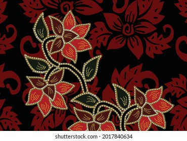 Indonesian batik motifs with very distinctive, exclusive plant patterns. vector EPS 10