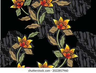 Indonesian batik motifs with very distinctive, exclusive plant patterns. vector EPS 10