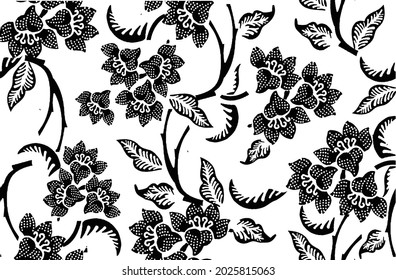 Indonesian batik motifs with very distinctive, exclusive plant patterns. vector EPS 10