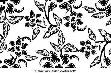 Indonesian batik motifs with very distinctive, exclusive plant patterns. vector EPS 10
