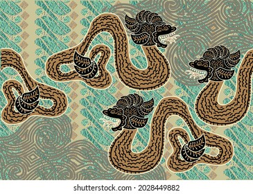 
Indonesian batik motifs with very distinctive flora and fauna patterns. Exclusive Design. vector, EPS 10 