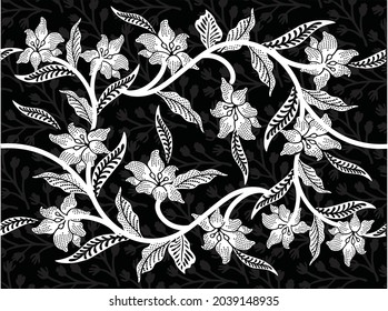 Indonesian batik motifs with very distinctive, exclusive plant patterns. vector EPS 10