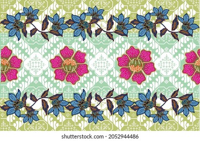 Indonesian batik motifs with very distinctive, exclusive plant patterns. vector EPS 10