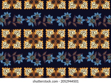 Indonesian batik motifs with very distinctive, exclusive plant patterns. vector EPS 10