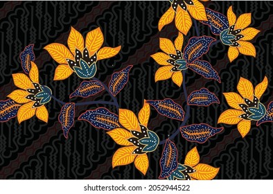 Indonesian batik motifs with very distinctive, exclusive plant patterns. vector EPS 10