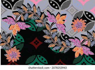 Indonesian batik motifs with very distinctive patterns. exclusive backgrounds. Vector Eps 10