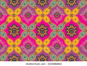 Indonesian batik motifs with very distinctive, exclusive plant patterns. vector EPS 10