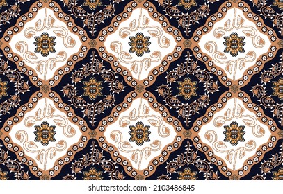 Indonesian batik motifs with very distinctive, exclusive plant patterns. vector EPS 10