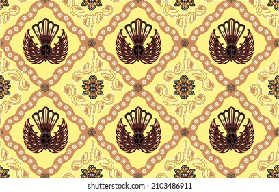 Indonesian batik motifs with very distinctive, exclusive plant patterns. vector EPS 10