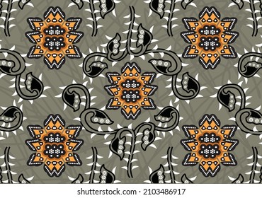 Indonesian batik motifs with very distinctive, exclusive plant patterns. vector EPS 10