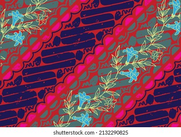 Indonesian batik motifs with very distinctive, exclusive plant patterns. vector EPS 10