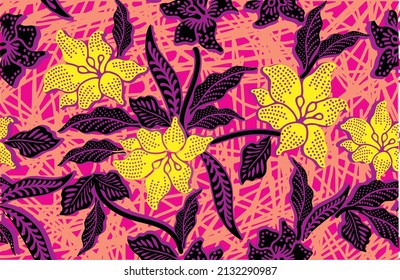 Indonesian batik motifs with very distinctive, exclusive plant patterns. vector EPS 10