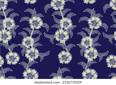 Indonesian batik motifs with very distinctive plant patterns