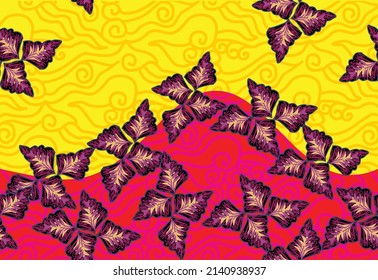Indonesian batik motifs with very distinctive plant patterns