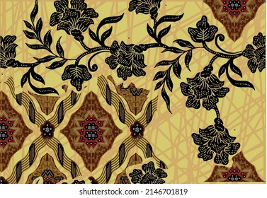Indonesian batik motifs with very distinctive, exclusive plant patterns. vector EPS 10