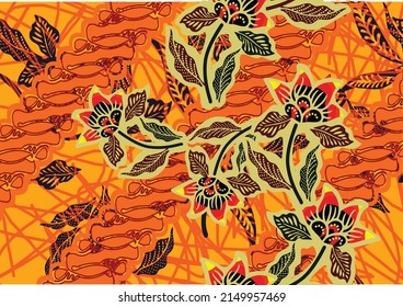 Indonesian batik motifs with very distinctive, exclusive plant patterns. vector EPS 10