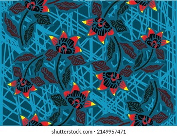 Indonesian batik motifs with very distinctive, exclusive plant patterns. vector EPS 10