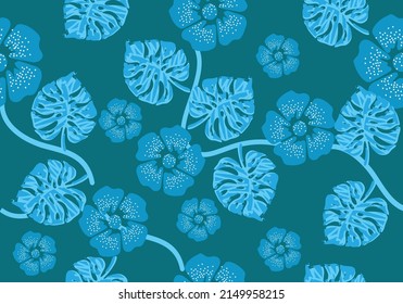 Indonesian batik motifs with very distinctive plant patterns