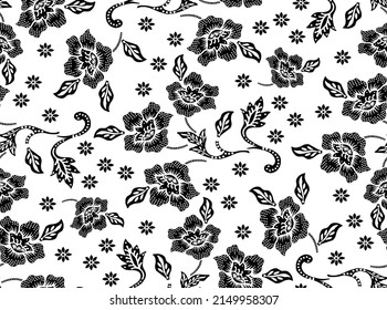 Indonesian batik motifs with very distinctive plant patterns