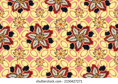 Indonesian batik motifs with very distinctive plant patterns