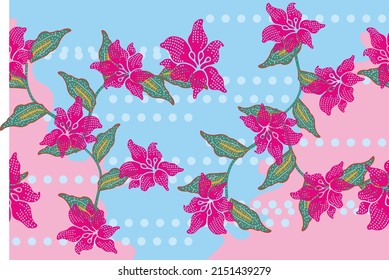 Indonesian batik motifs with very distinctive, exclusive plant patterns. vector EPS 10