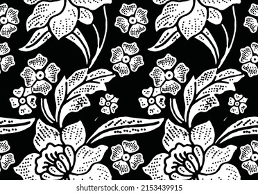 Indonesian batik motifs with very distinctive plant patterns