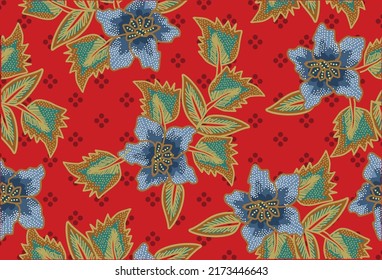 Indonesian batik motifs with very distinctive, exclusive plant patterns. vector EPS 10