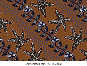 Indonesian batik motifs with very distinctive plant patterns