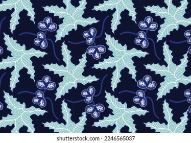 Indonesian batik motifs with very distinctive plant patterns