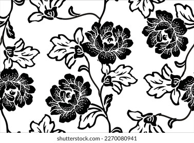 Indonesian batik motifs with very distinctive plant patterns