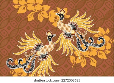 Indonesian batik motifs with very distinctive plant and bird patterns