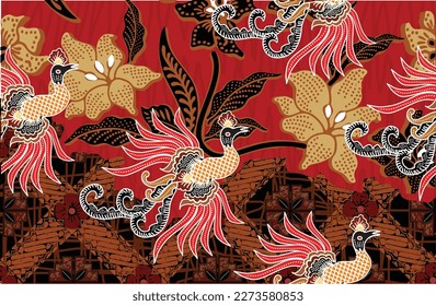 Indonesian batik motifs with very distinctive plant and bird patterns