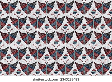 Indonesian batik motifs with very distinctive plant patterns